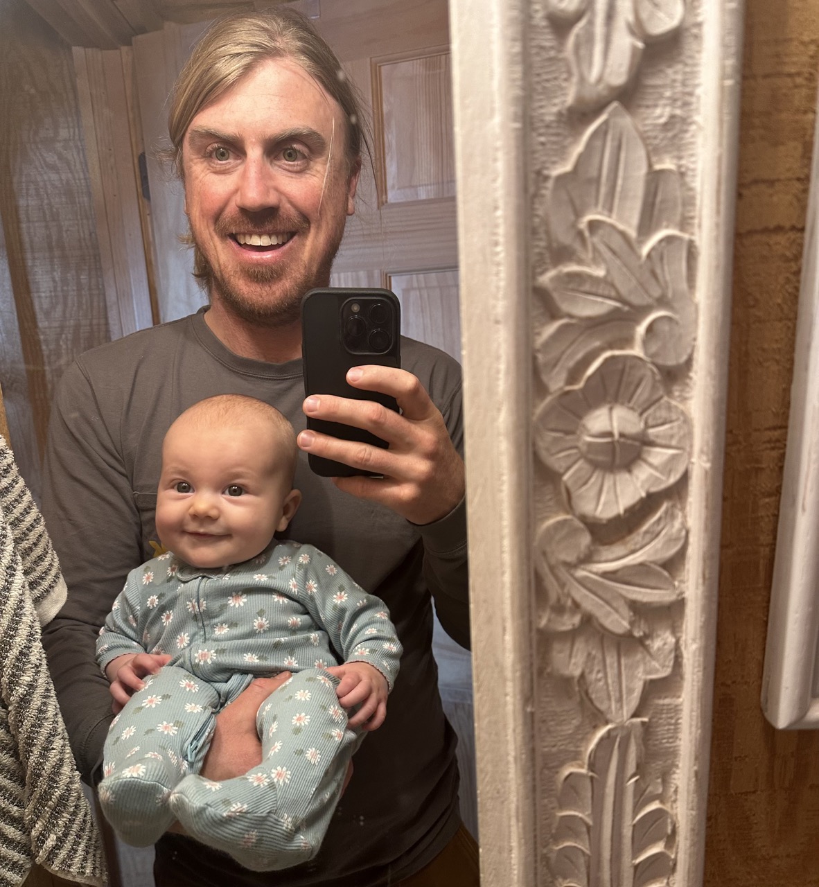 Dad and Maddie in the Mirror.